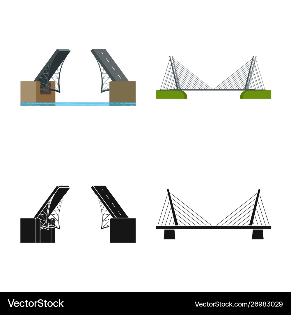 Isolated object connection and design logo set vector image