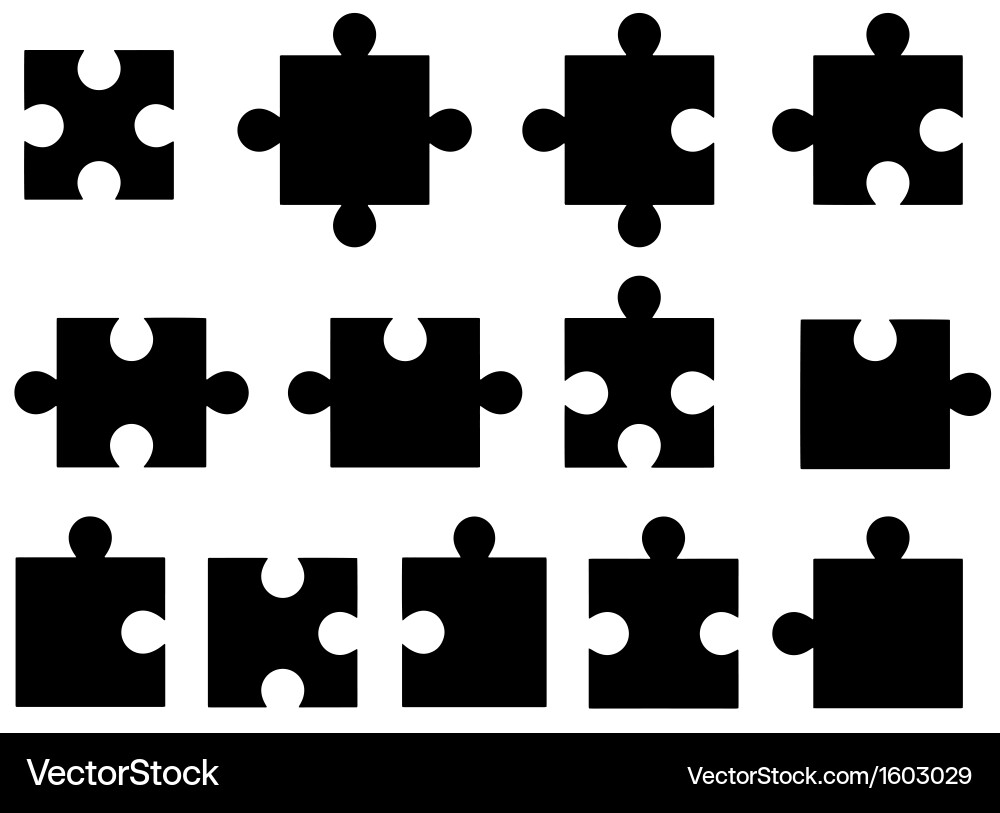 Jigsaw Puzzle - Fragmented Pieces vector image