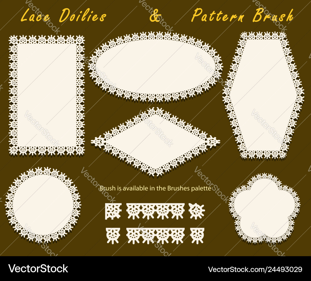 Lace napkins of different shapes in a set Vector Image