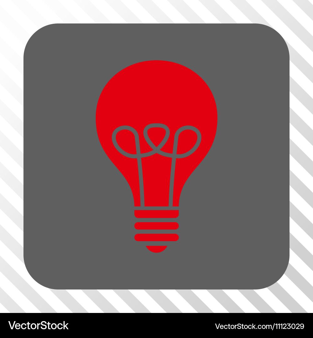 Lamp bulb rounded square button vector image