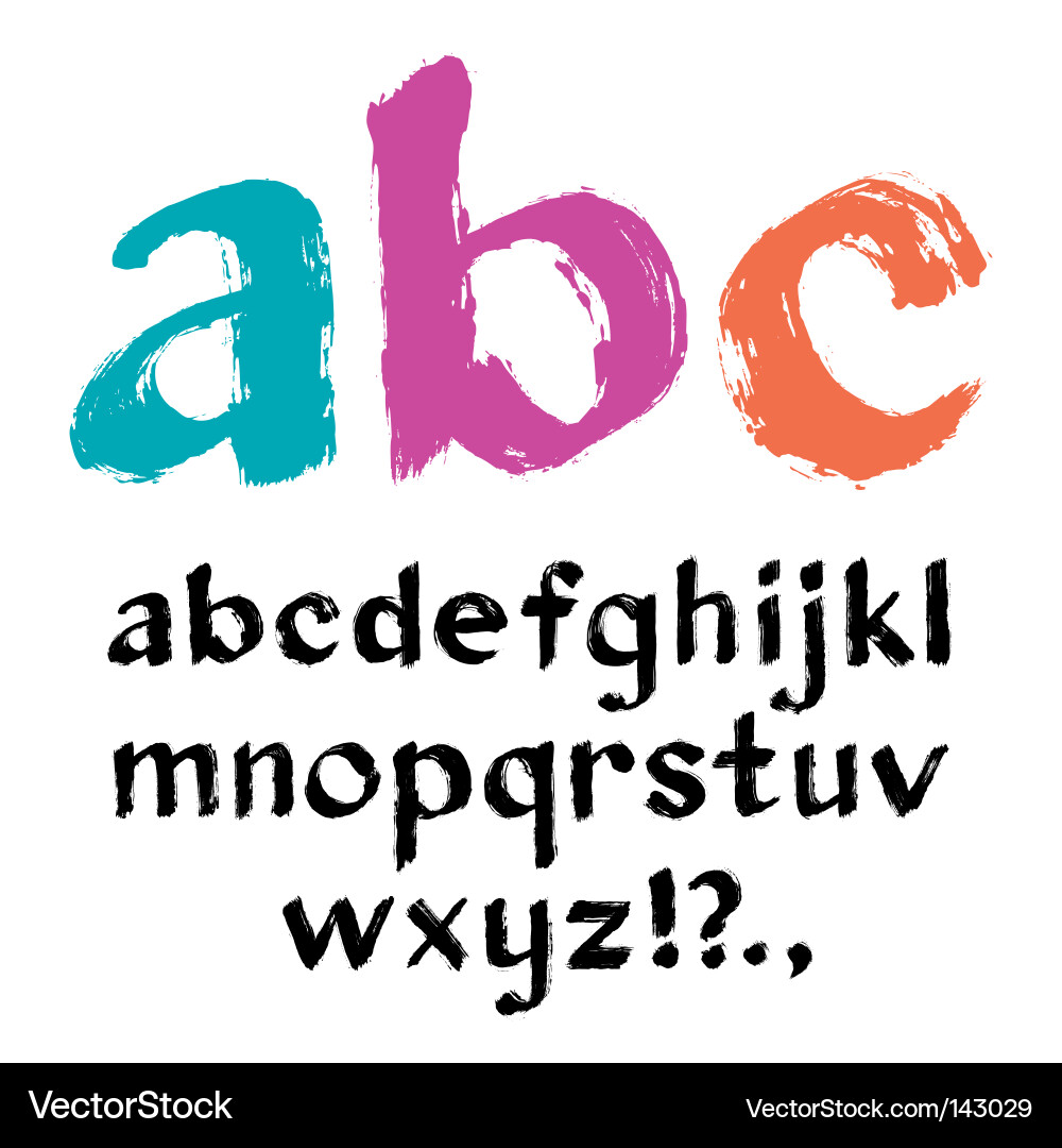 Paintbrush Alphabet Art Vector Image