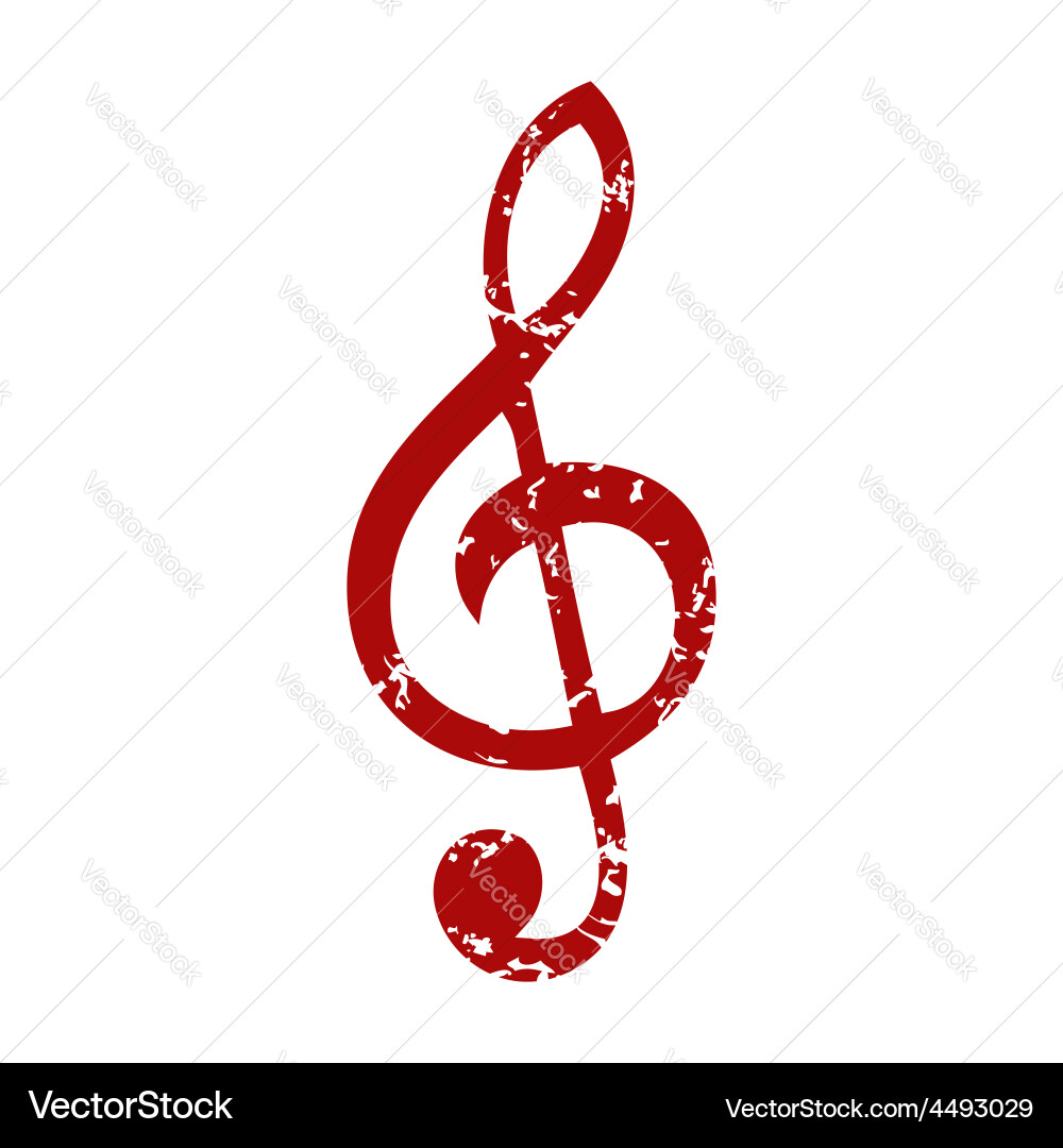 Red grunge music logo Royalty Free Vector Image