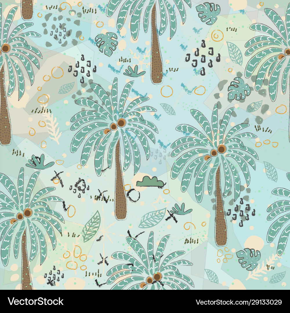 Seamless pattern with cute palms scandinavian Seamless pattern with cute palms scandinavian vector image