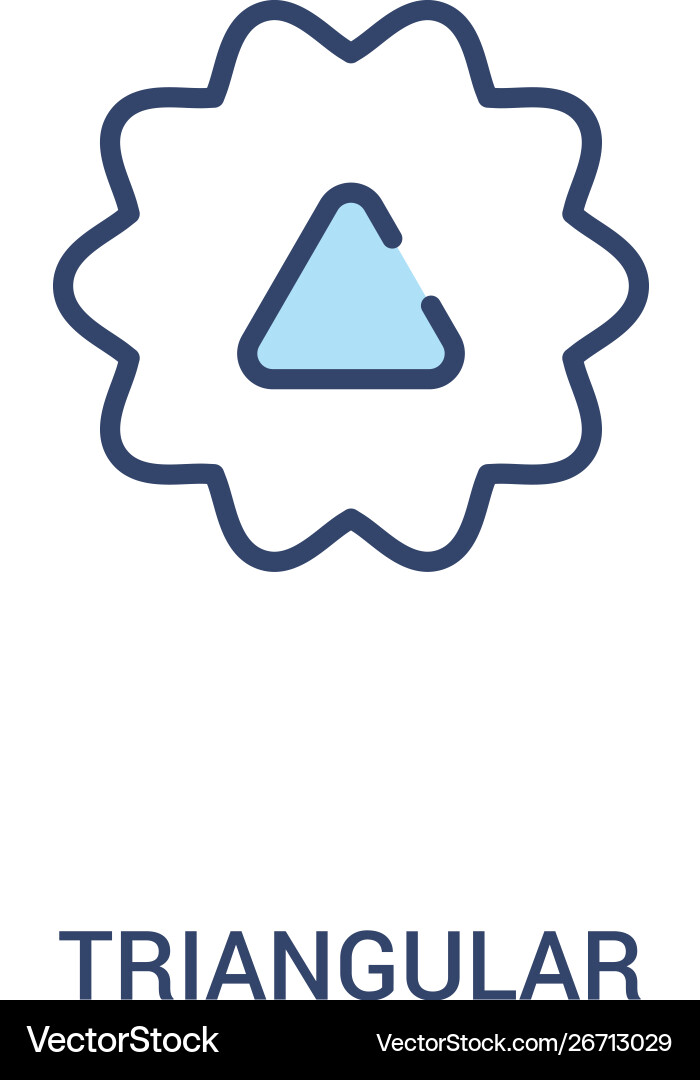 Triangular concept 2 colored icon simple line Triangular concept 2 colored icon simple line Vector Image