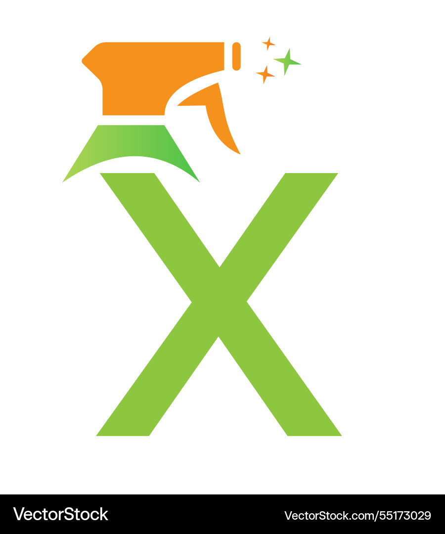 Ursprünglicher Buchstabe x Hausreinigung Logo Konzept Ursprünglicher Buchstabe x Hausreinigung Logo Konzept vektorbild