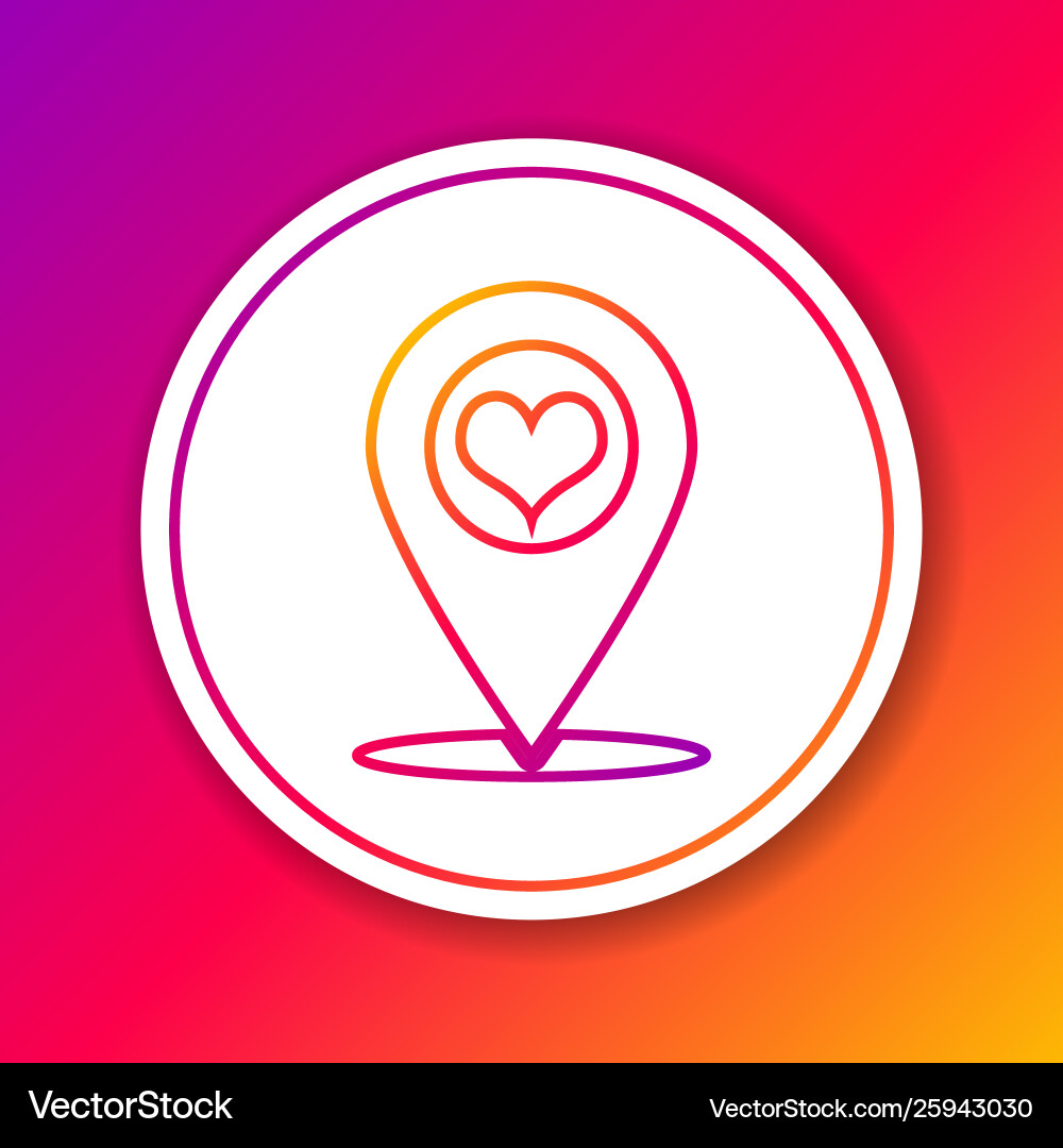Color map pointer with heart line icon isolated Color map pointer with heart line icon isolated vector image