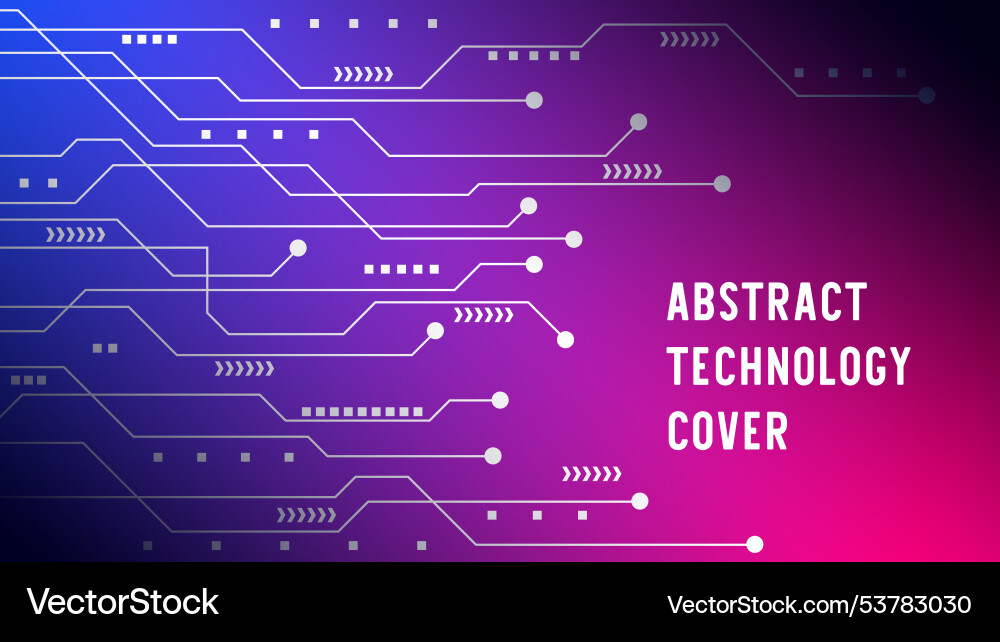 Futuristic technology circuit on gradient Futuristic technology circuit on gradient vector image