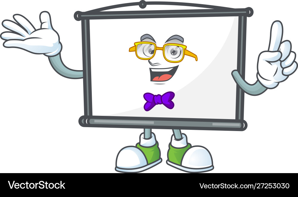 Geek leere Projektschirm Maskottchen für Display Geek leere Projektschirm Maskottchen für Display vektorbild