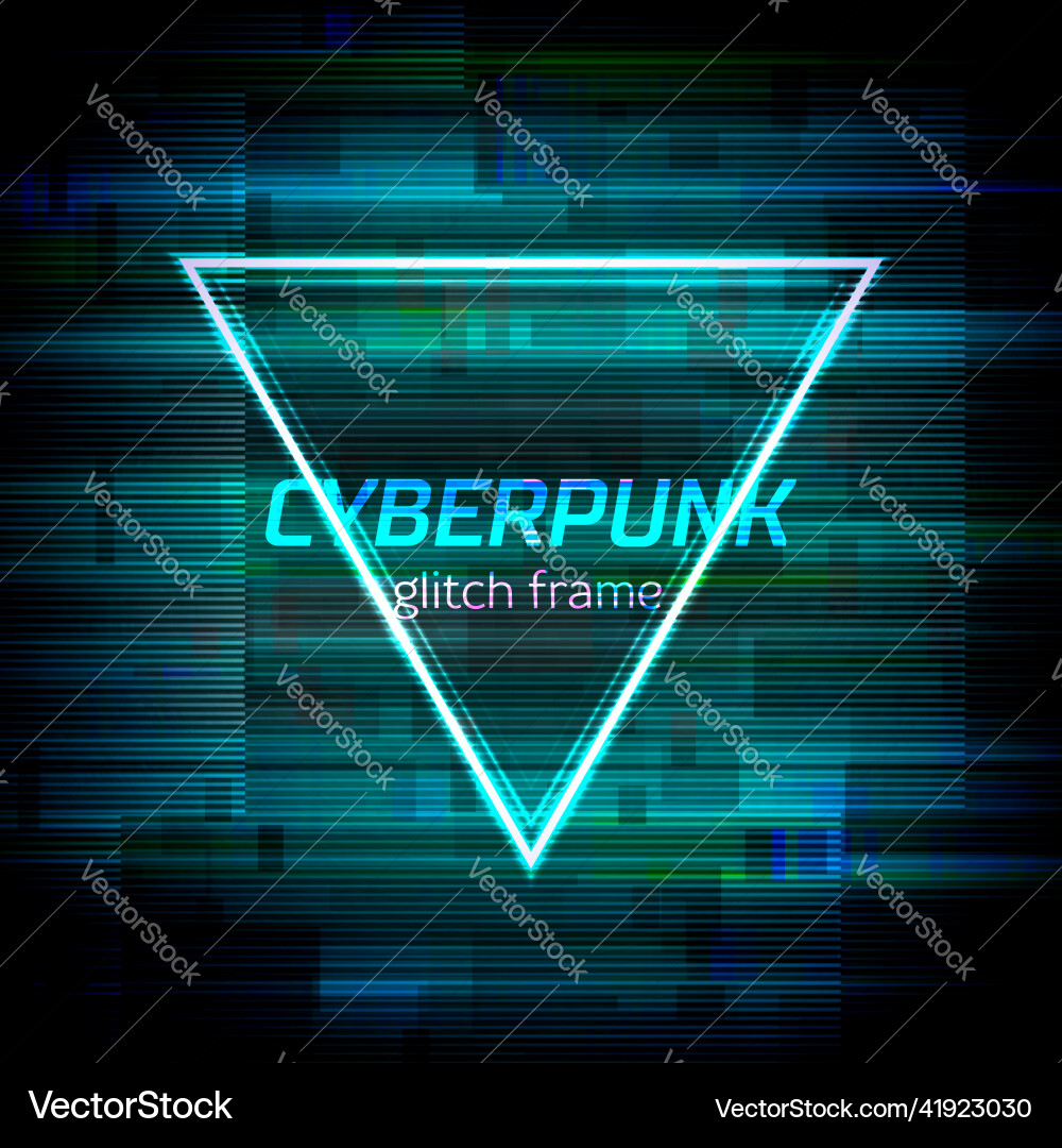 Glitch cyberpunk frame with technology error Glitch cyberpunk frame with technology error vector image
