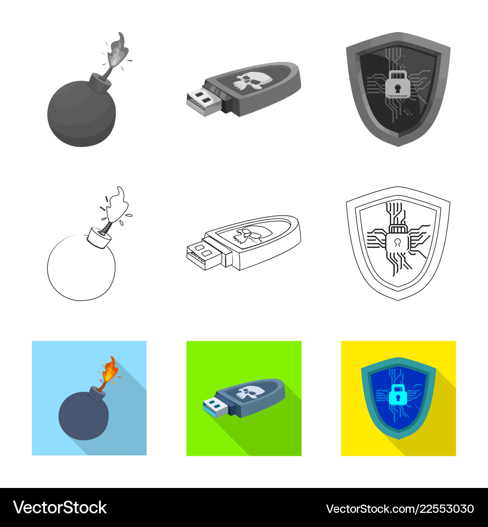 Isolated object of virus and secure icon Isolated object of virus and secure icon vector image