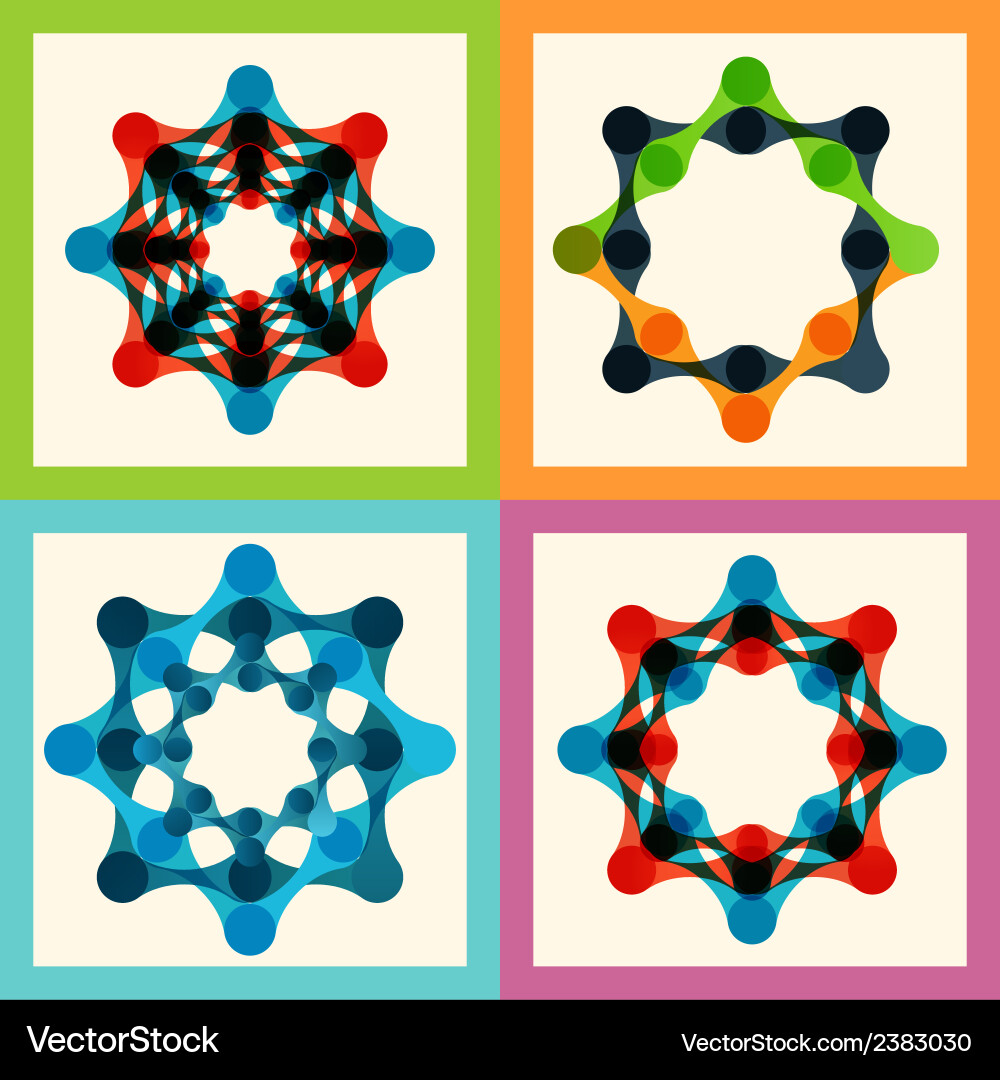 Set color molecule pattern eps vector image