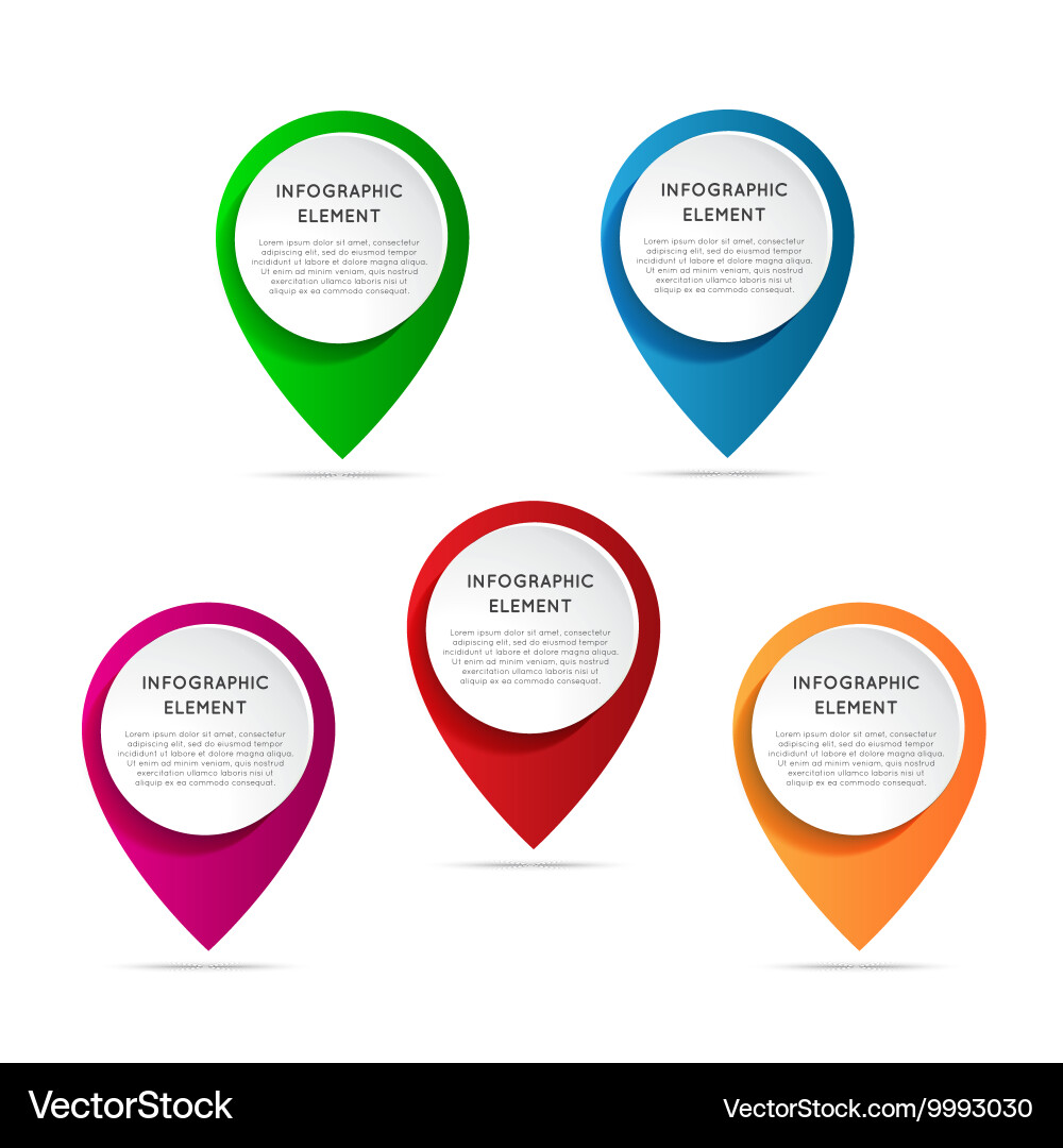 Set of round 3d pointers vector image