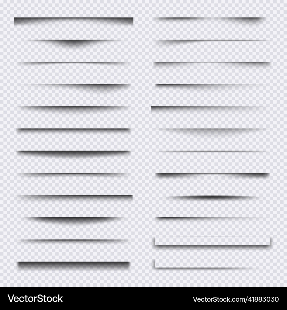 Shadow dividers realistic web elements frames Shadow dividers realistic web elements frames Vector Image