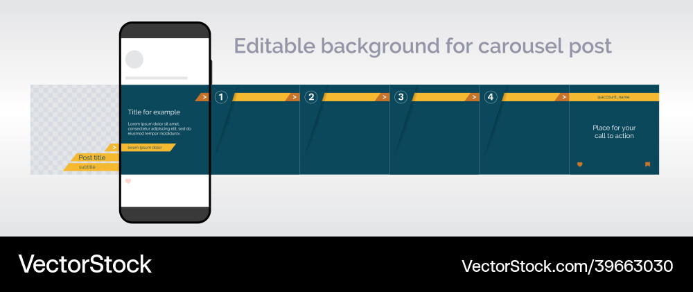 Template for carousel post in social network Template for carousel post in social network vector image