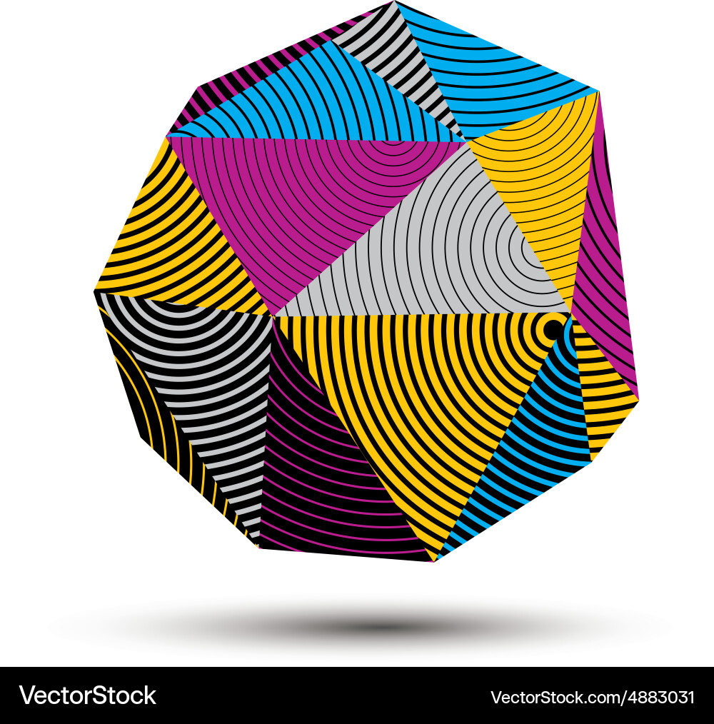 3d abstract design object polygonal complicated Vector Image
