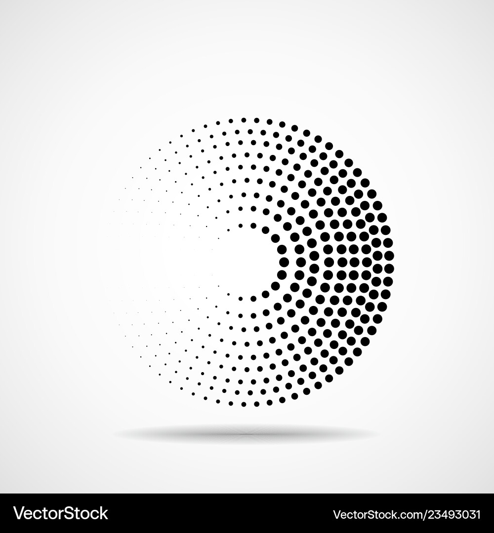 Abstract dotted circles dots in circular form vector image