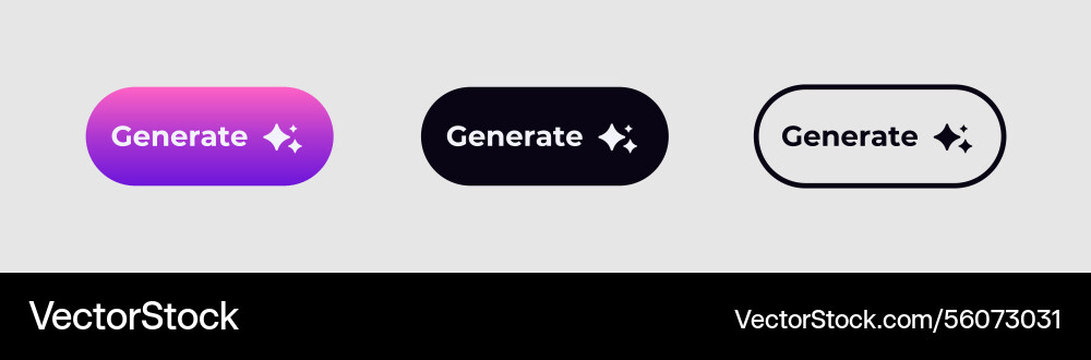 Ai buttons with generate text featuring modern vector image