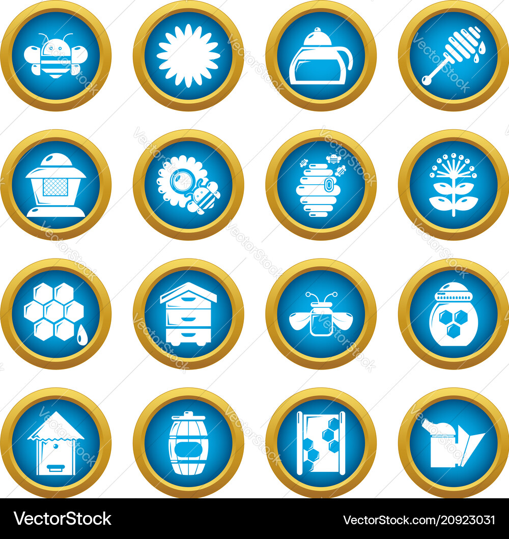 Apiary honey icons set simple style Apiary honey icons set simple style vector image