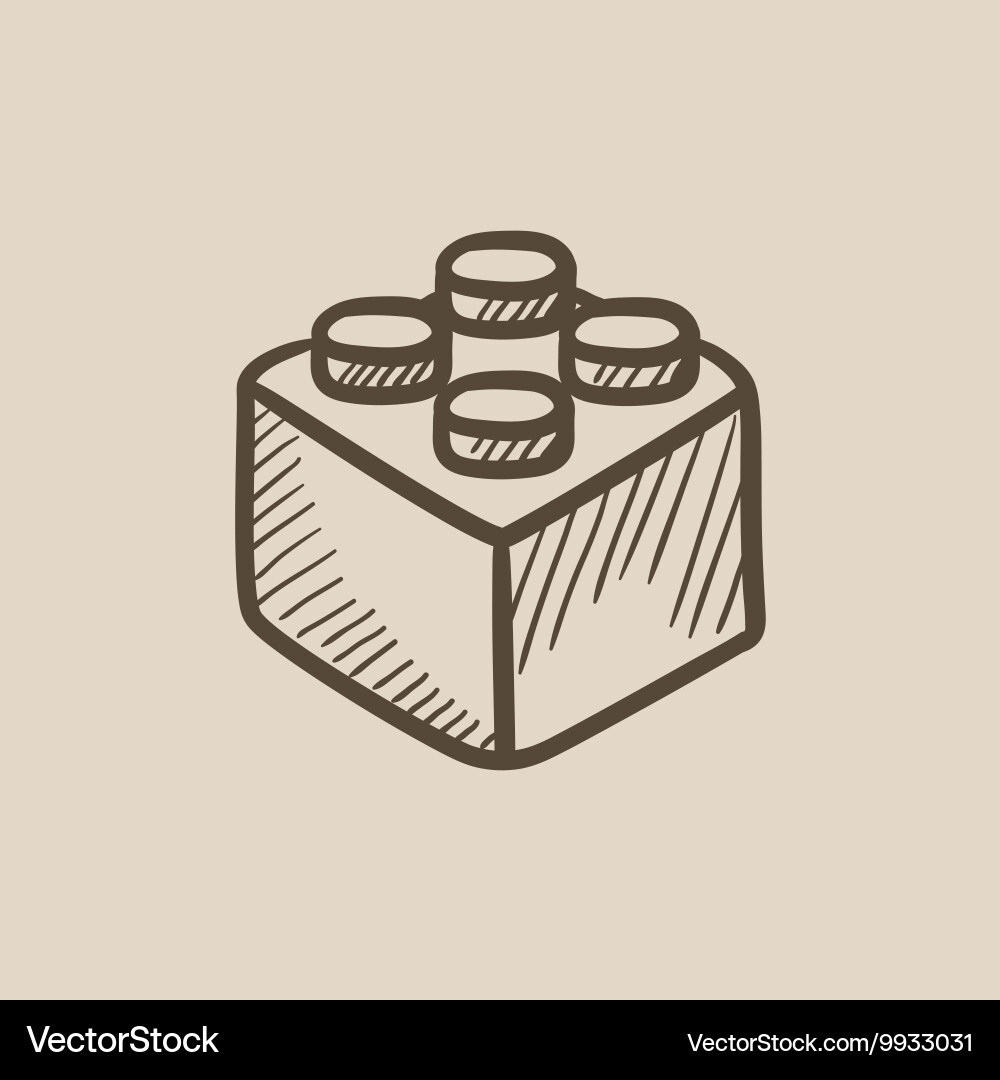Building block sketch icon Vector Image