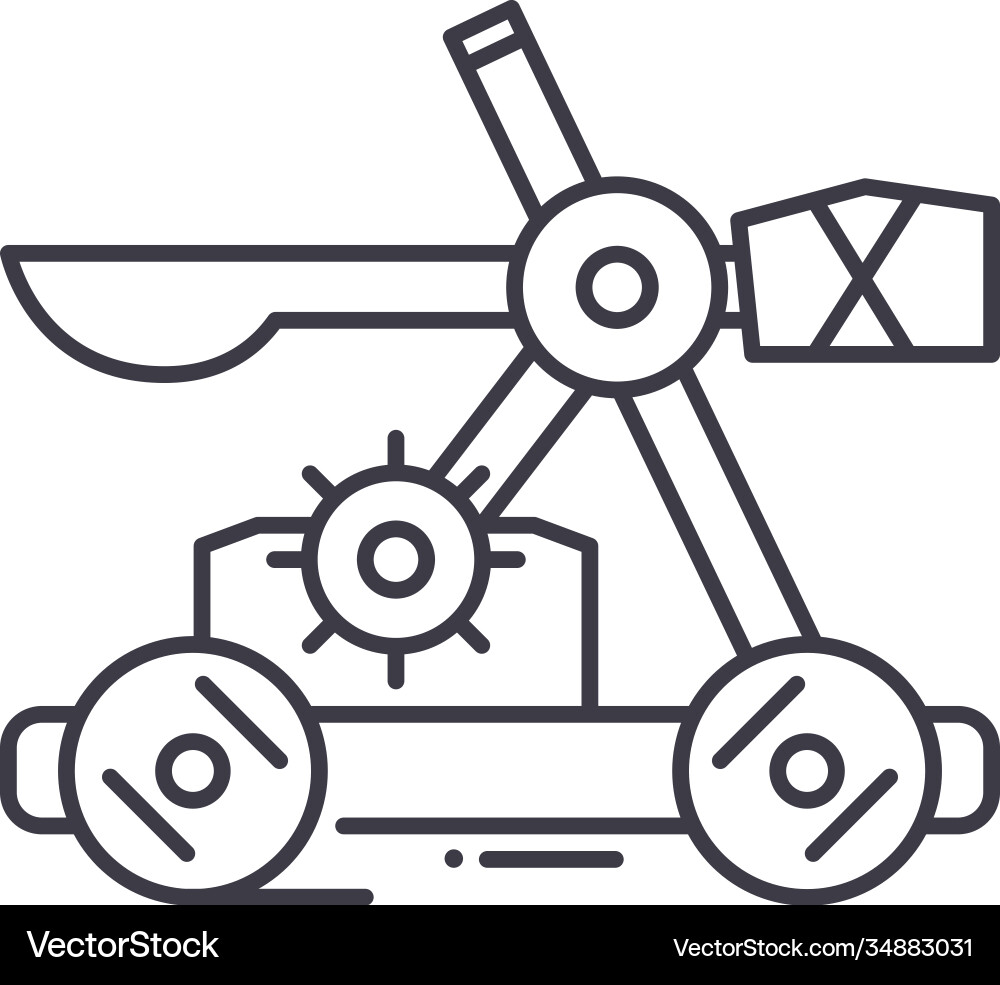 Catapult icon linear isolated thin Vector Image
