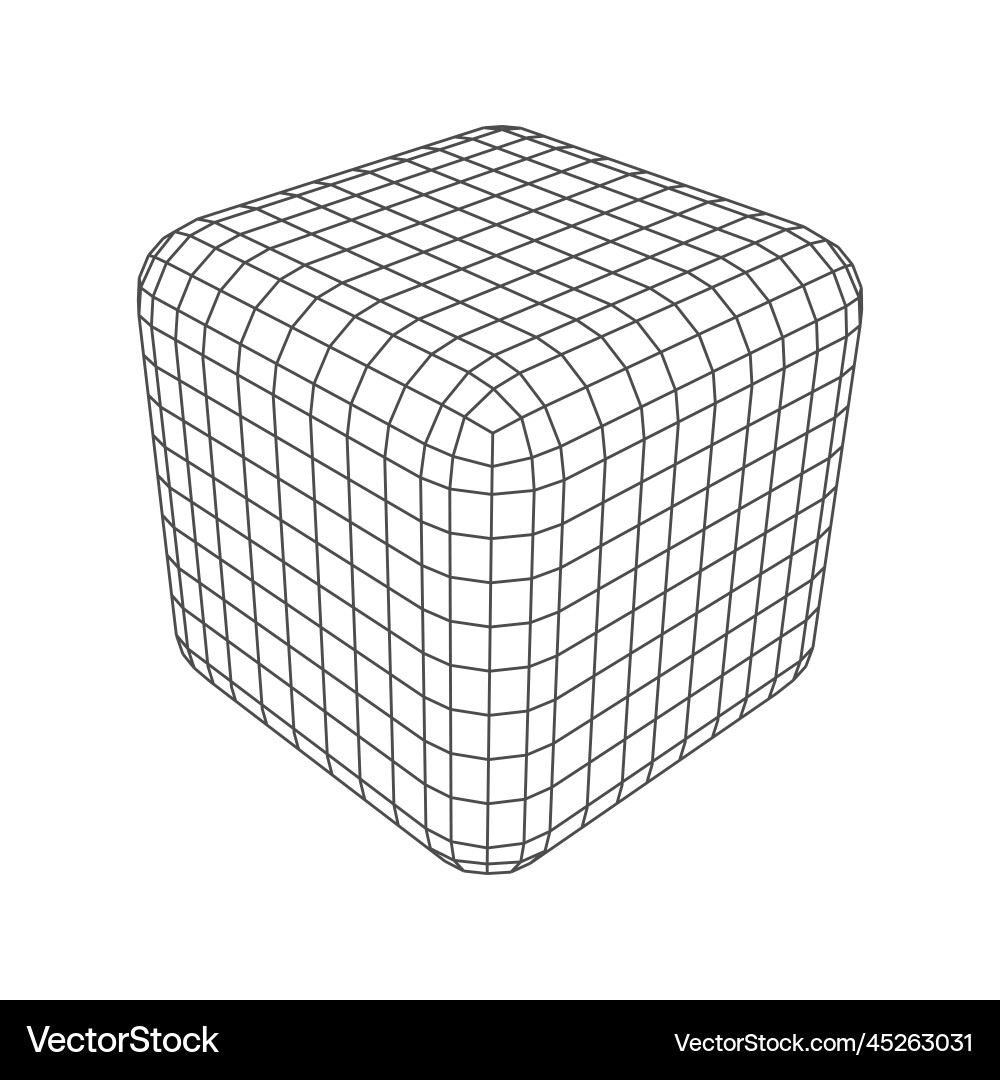 Cube figure low poly line geometric lattice grid Cube figure low poly line geometric lattice grid vector image