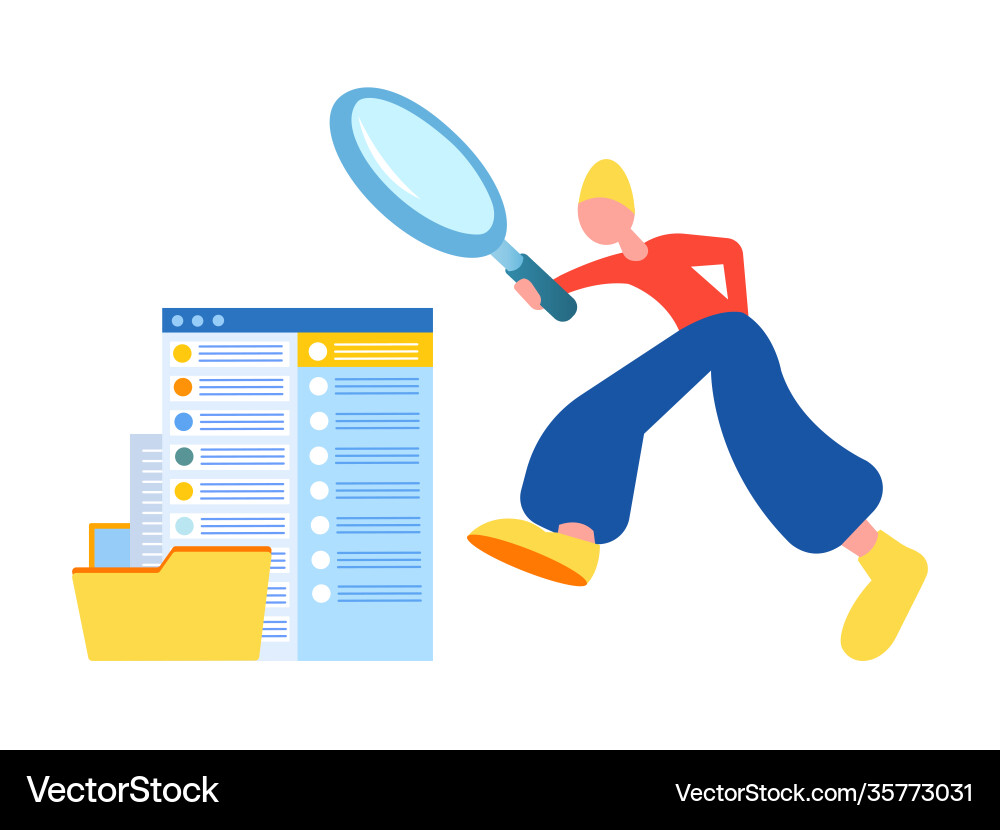 File searching concept File searching concept vector image