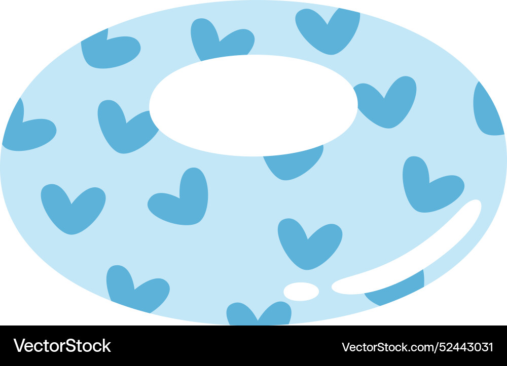 Inflatable rubber ring with hearts Royalty Free Vector Image