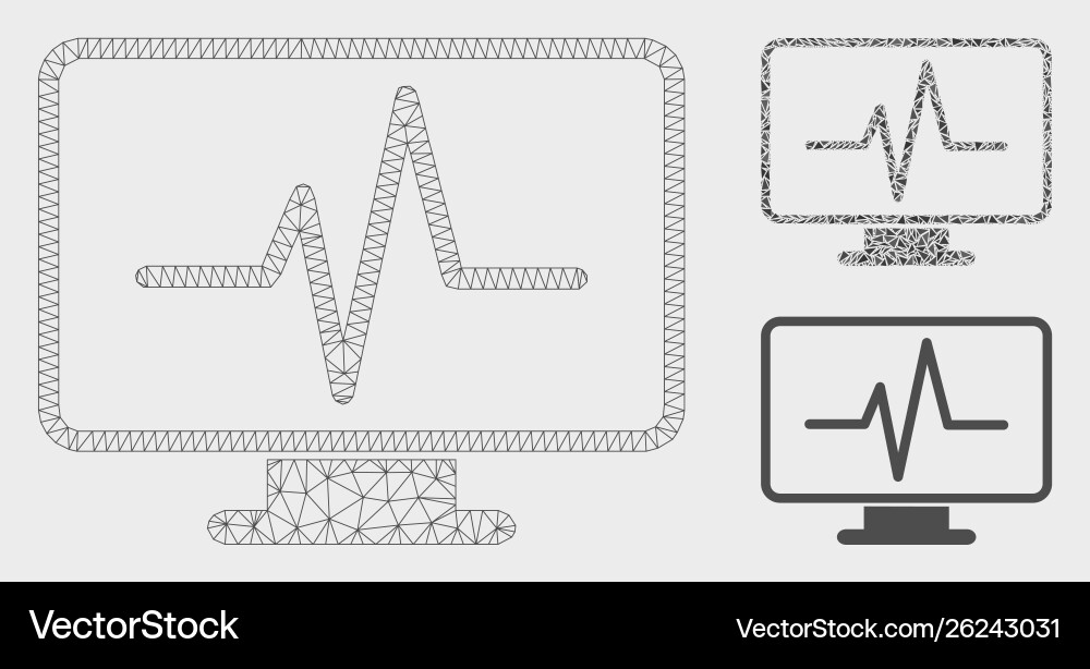 Line chart monitoring mesh network model Line chart monitoring mesh network model vector image