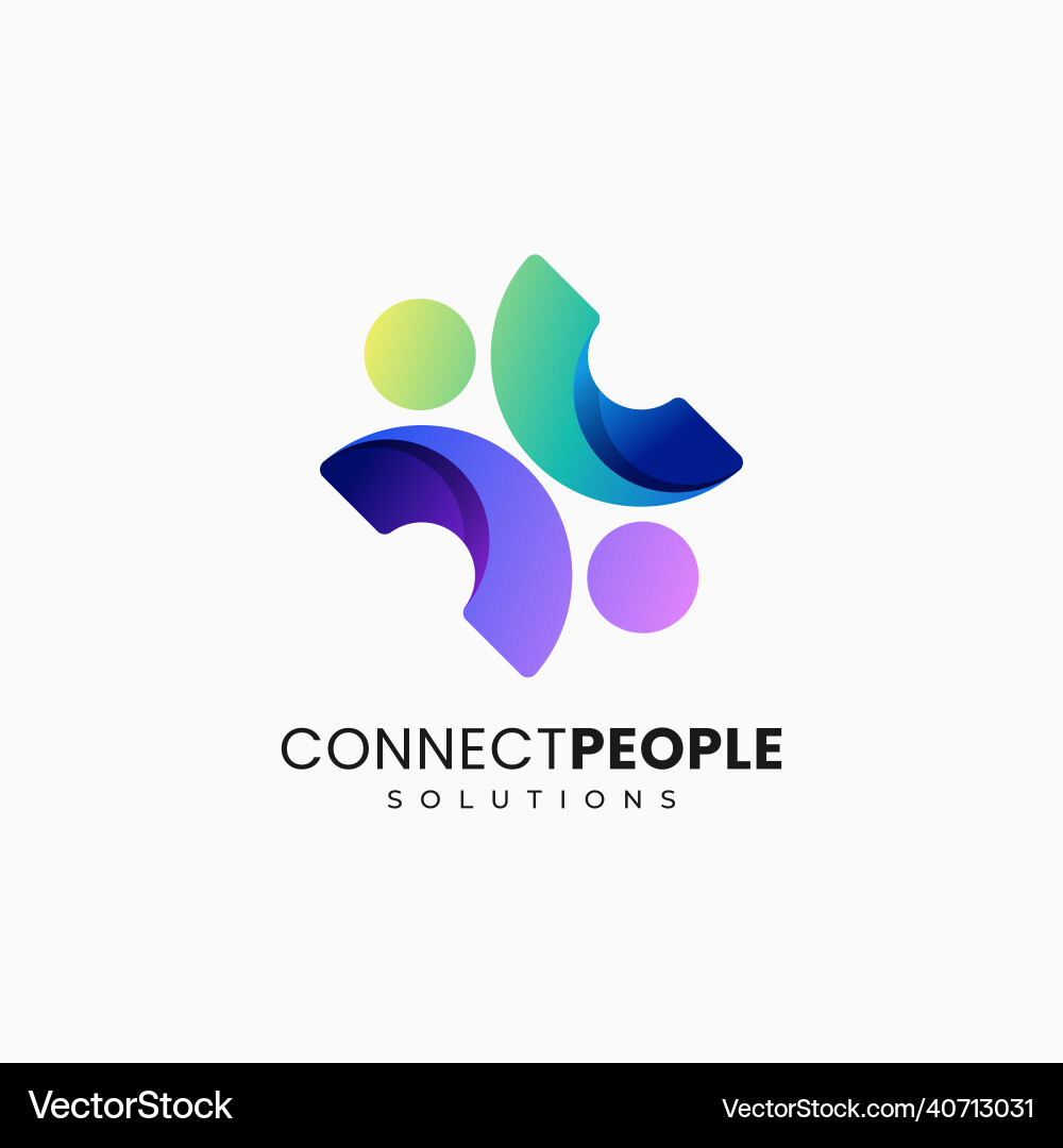 Logo verbinden Menschen Gradienten bunten Stil Logo verbinden Menschen Gradienten bunten Stil vektorbild