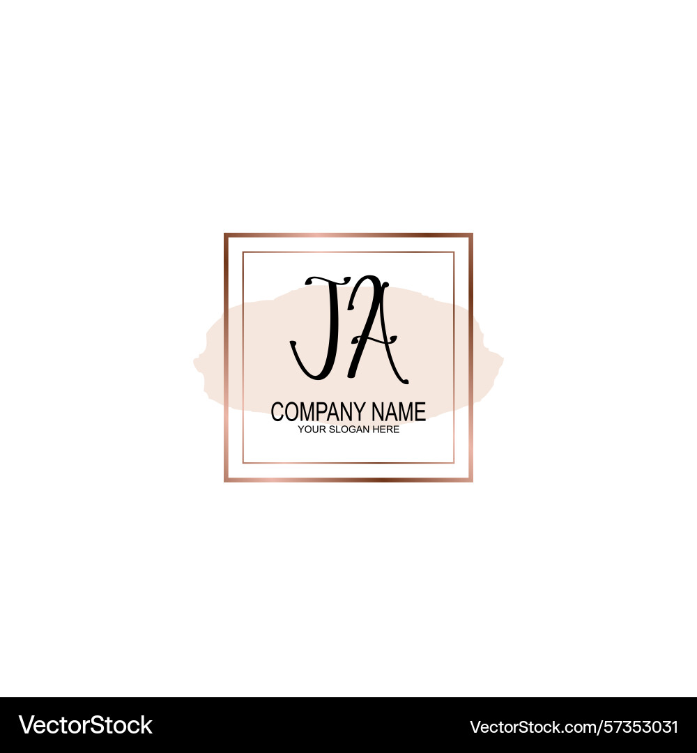 Minimalist handwritten ja initial logos with soft Minimalist handwritten ja initial logos with soft Vector Image