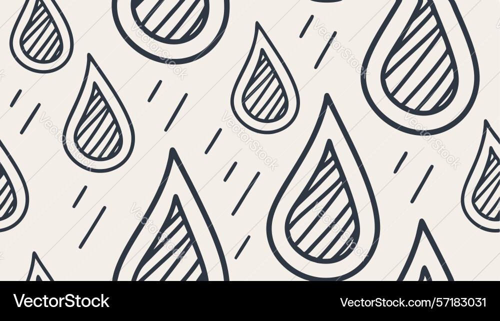 Minimalist teardrop rain pattern clean abstract vector image