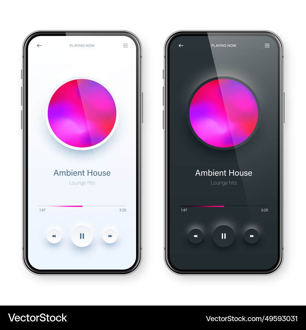 Online audio player user interface smartphone app Online audio player user interface smartphone app vector image