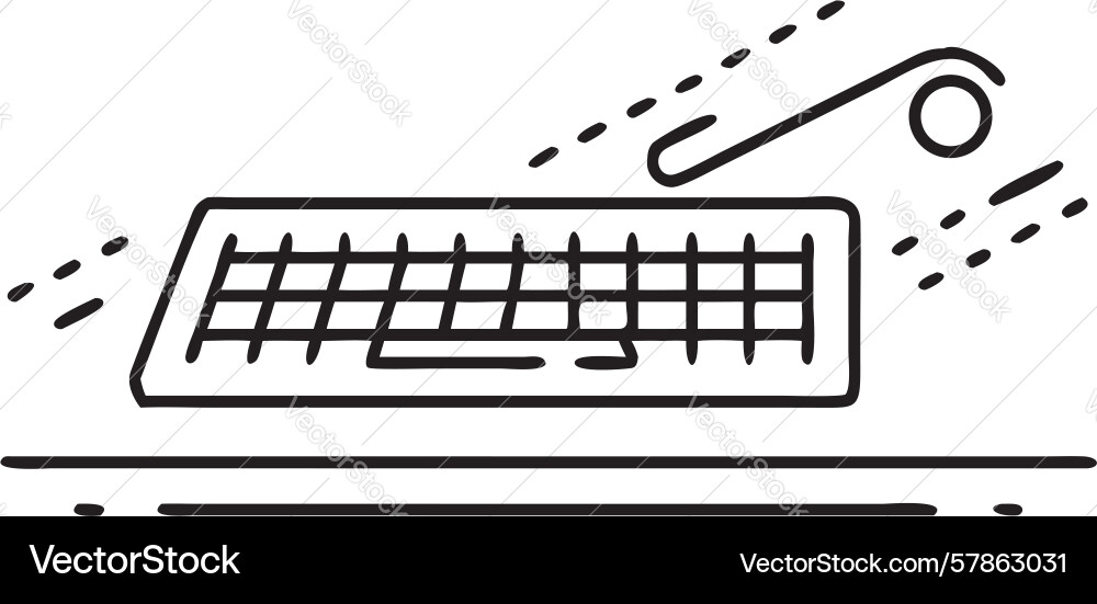 Outline keyboard icon for computing and digital vector image