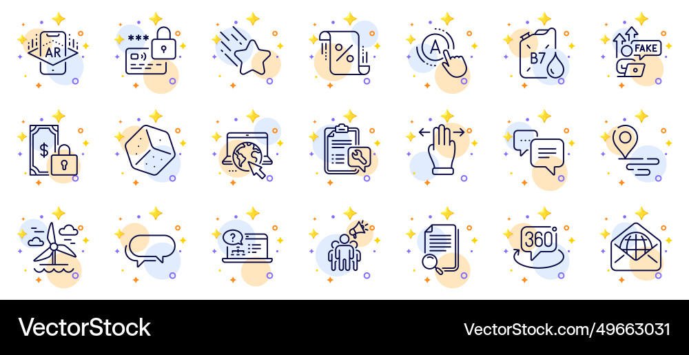 Outline set of web mail ab testing and spanner Vector Image