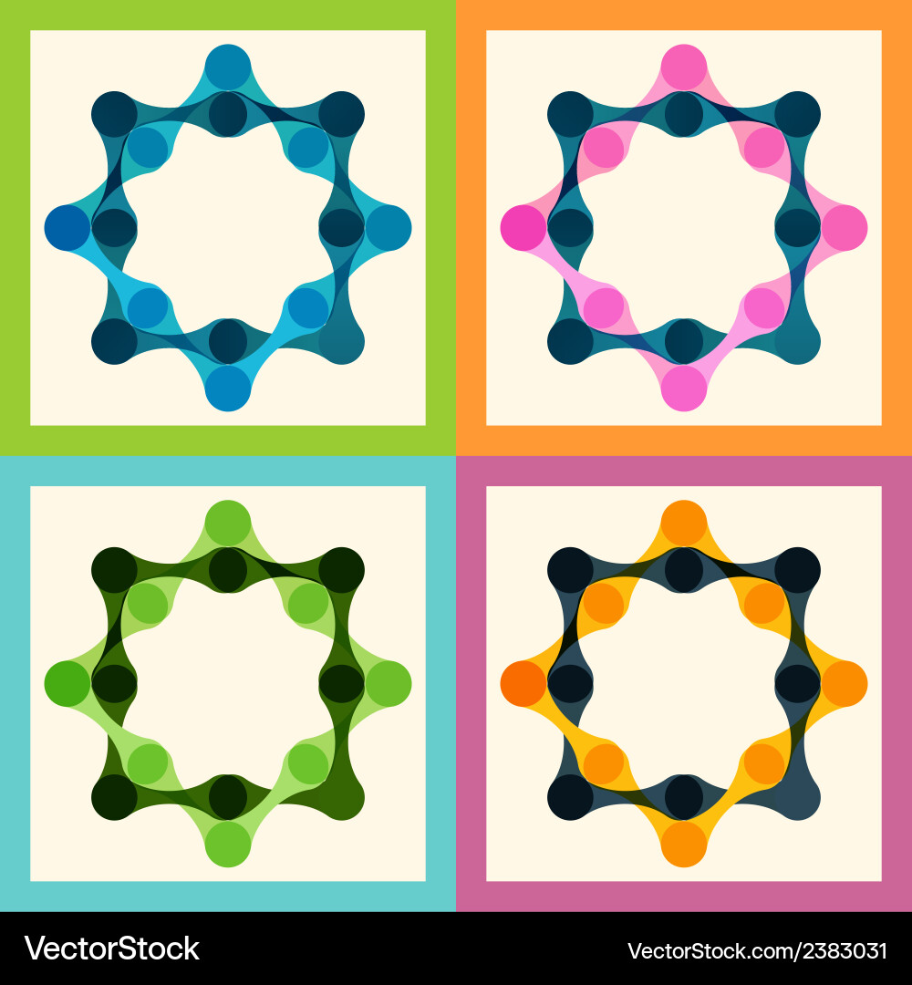 Set color molecule pattern eps vector image