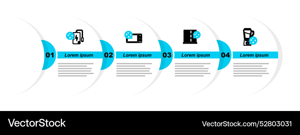 Set line blender service database server Set line blender service database server vector image
