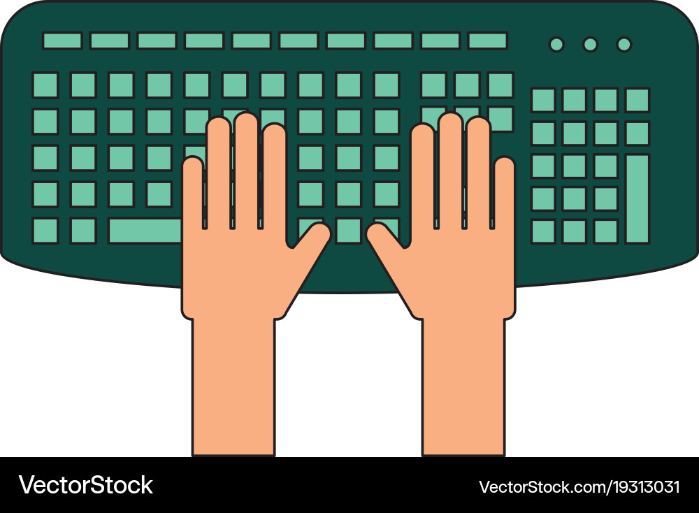 User with keyboard icon vector image