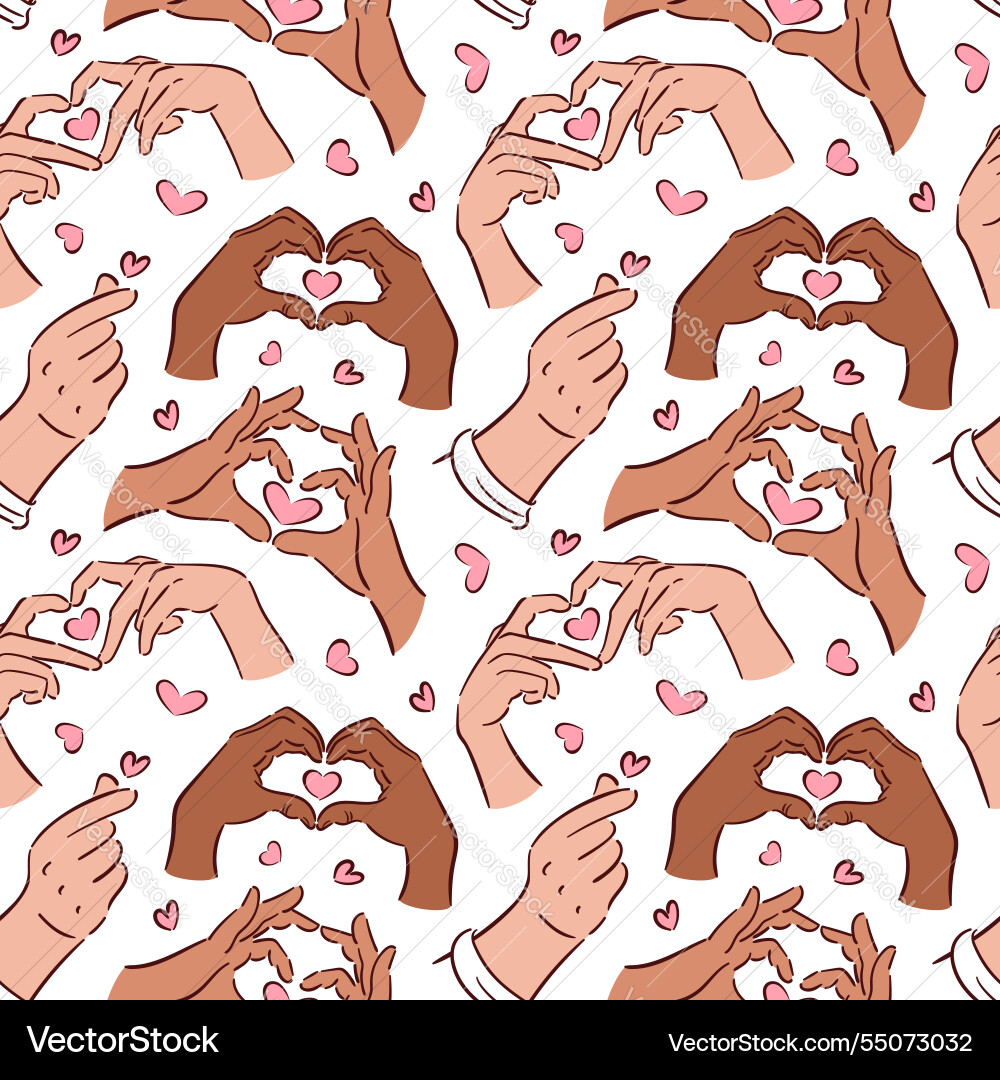 A continuous design featuring hand gestures A continuous design featuring hand gestures vector image