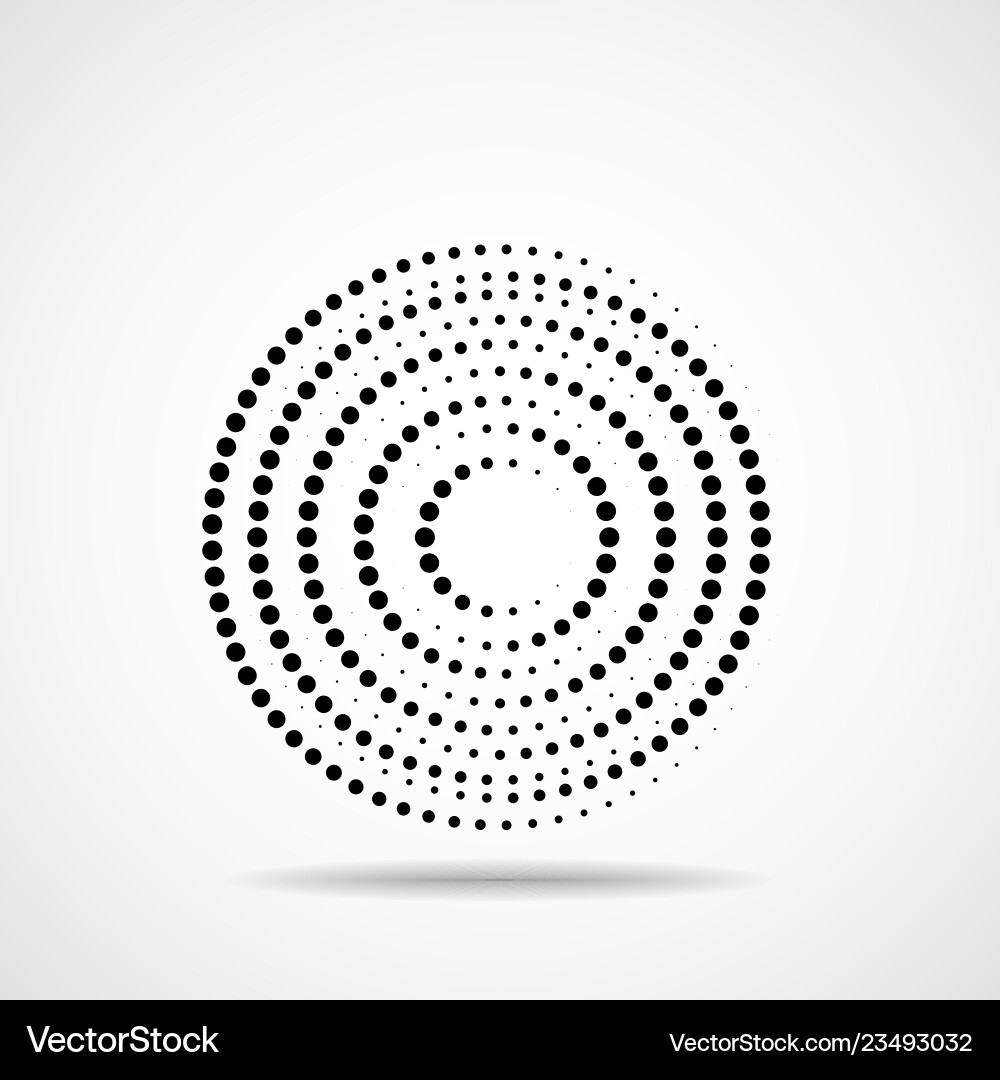 Abstract dotted circles dots in circular form vector image