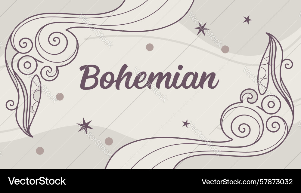 Bohemian decorative frame with text design Vector Image