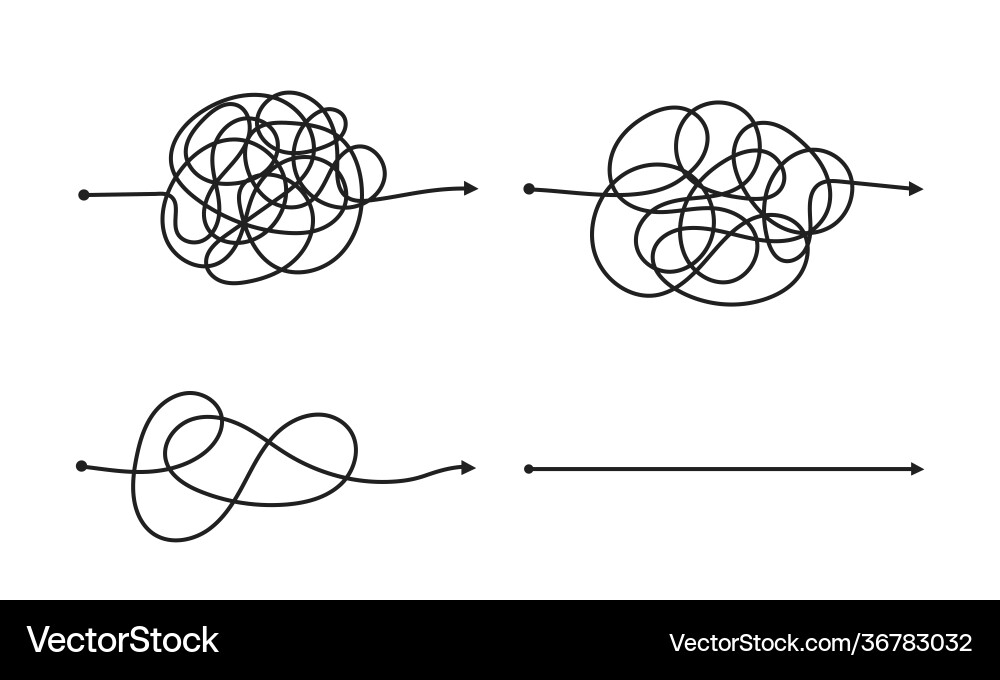 Complex and easy simple way from start to end Complex and easy simple way from start to end vector image