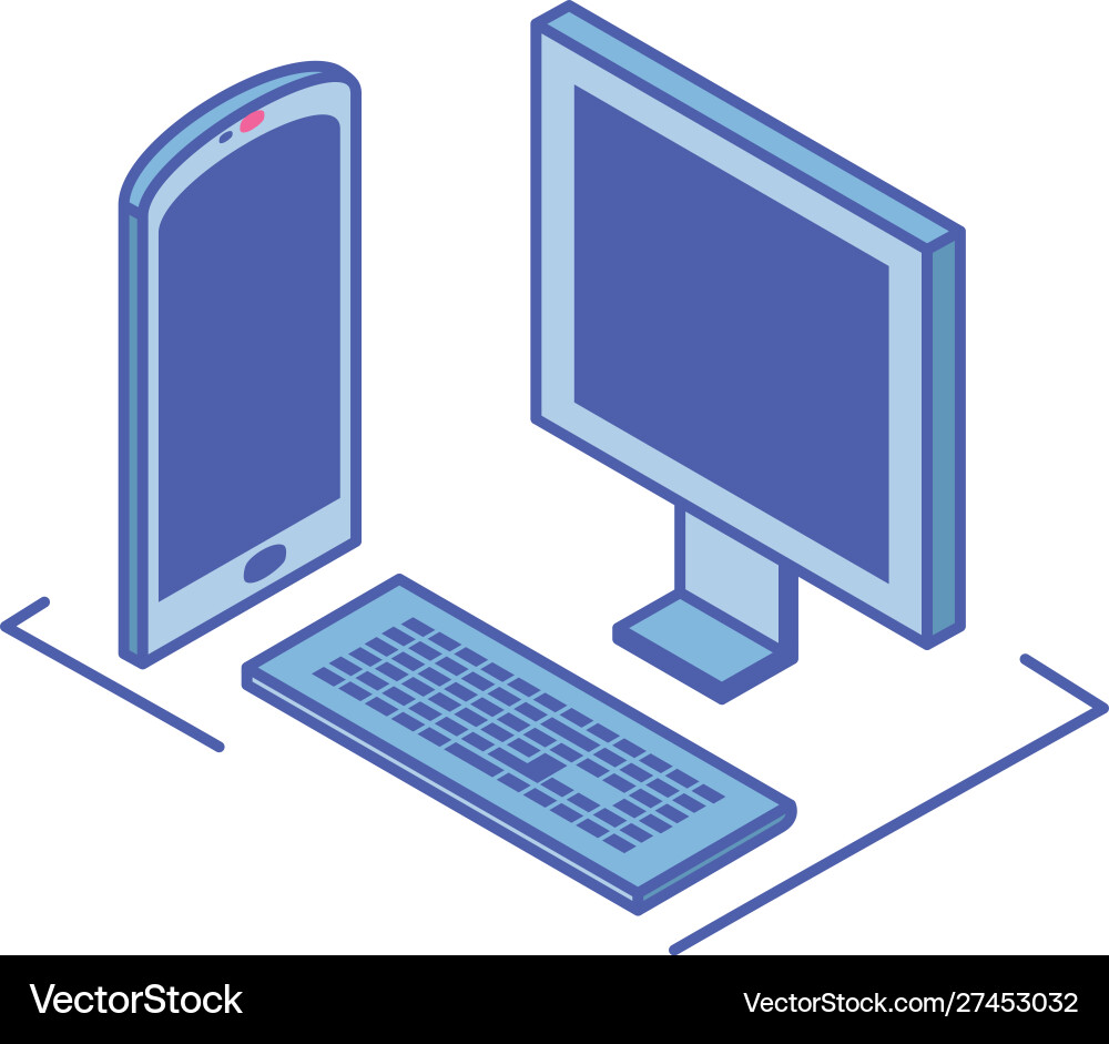 Computerbildschirm mit Tastatur Computerbildschirm mit Tastatur vektorbild
