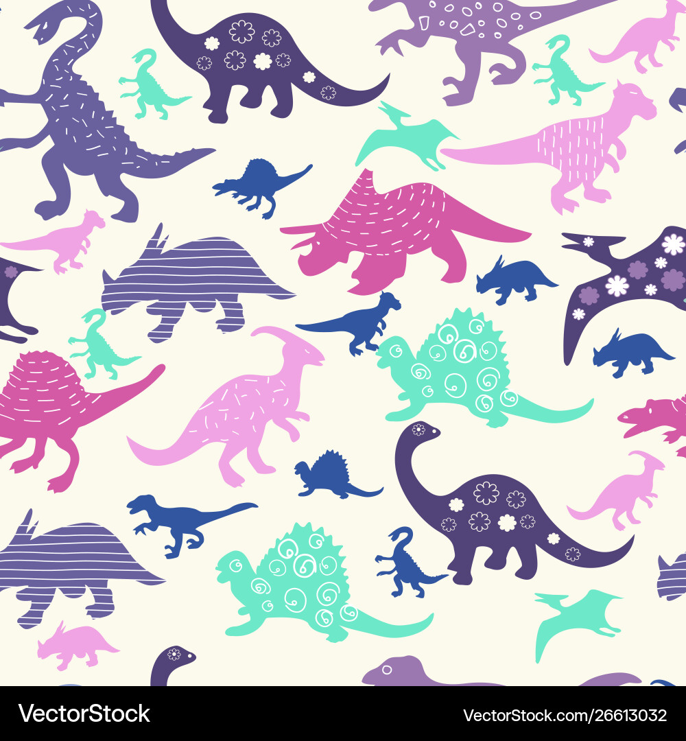 Cute abstract seamless pattern with dinosaurs Cute abstract seamless pattern with dinosaurs vector image