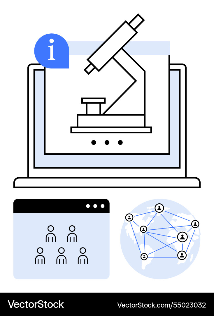 Digital microscope analysis with network Digital microscope analysis with network vector image