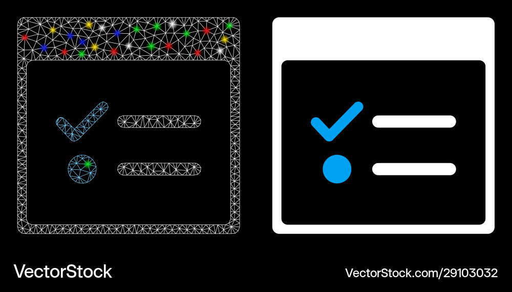 Glossy mesh network todo items calendar page icon vector image