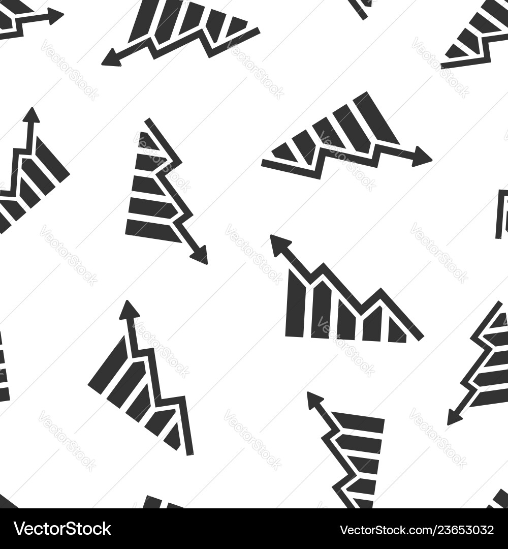 Growing bar graph icon seamless pattern Growing bar graph icon seamless pattern vector image