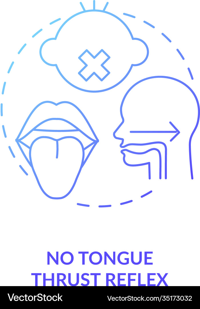 Kein Zungenschub-Reflex-Konzept-Symbol Kein Zungenschub-Reflex-Konzept-Symbol vektorbild