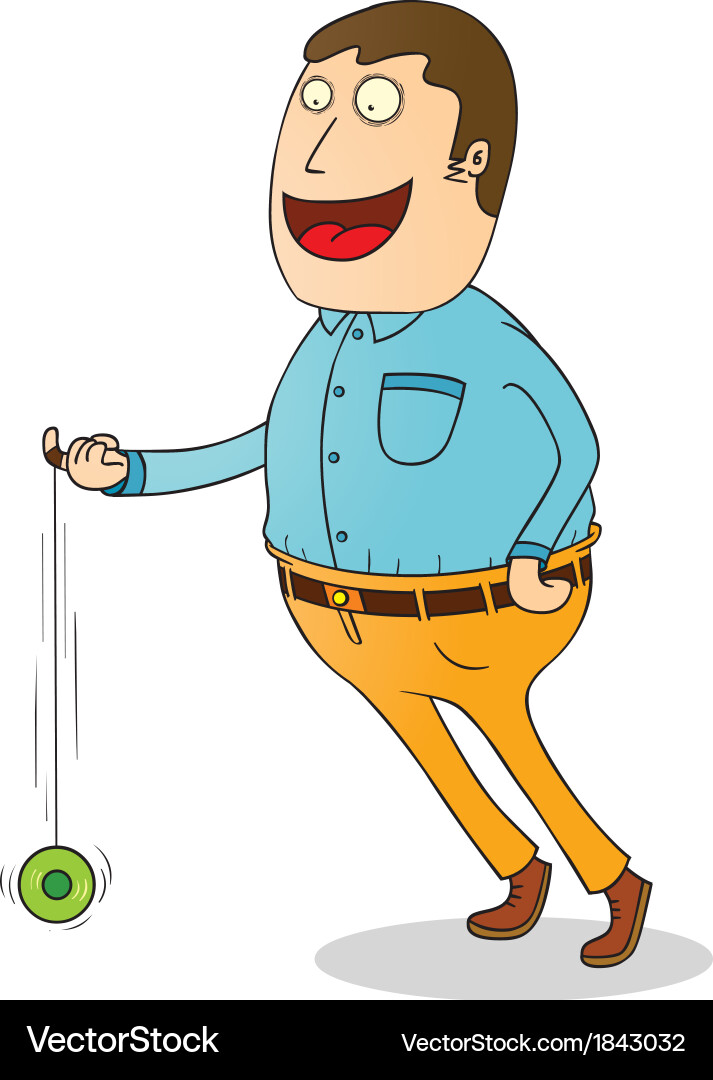Man playing with yoyo vector image