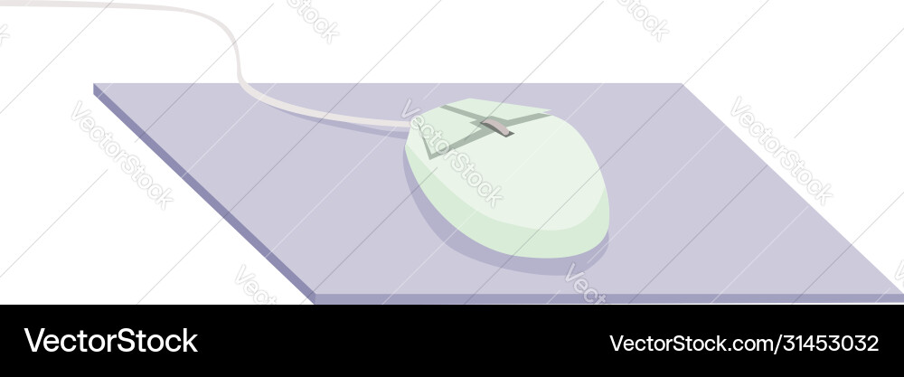 Mouse on mousepad white background Vector Image