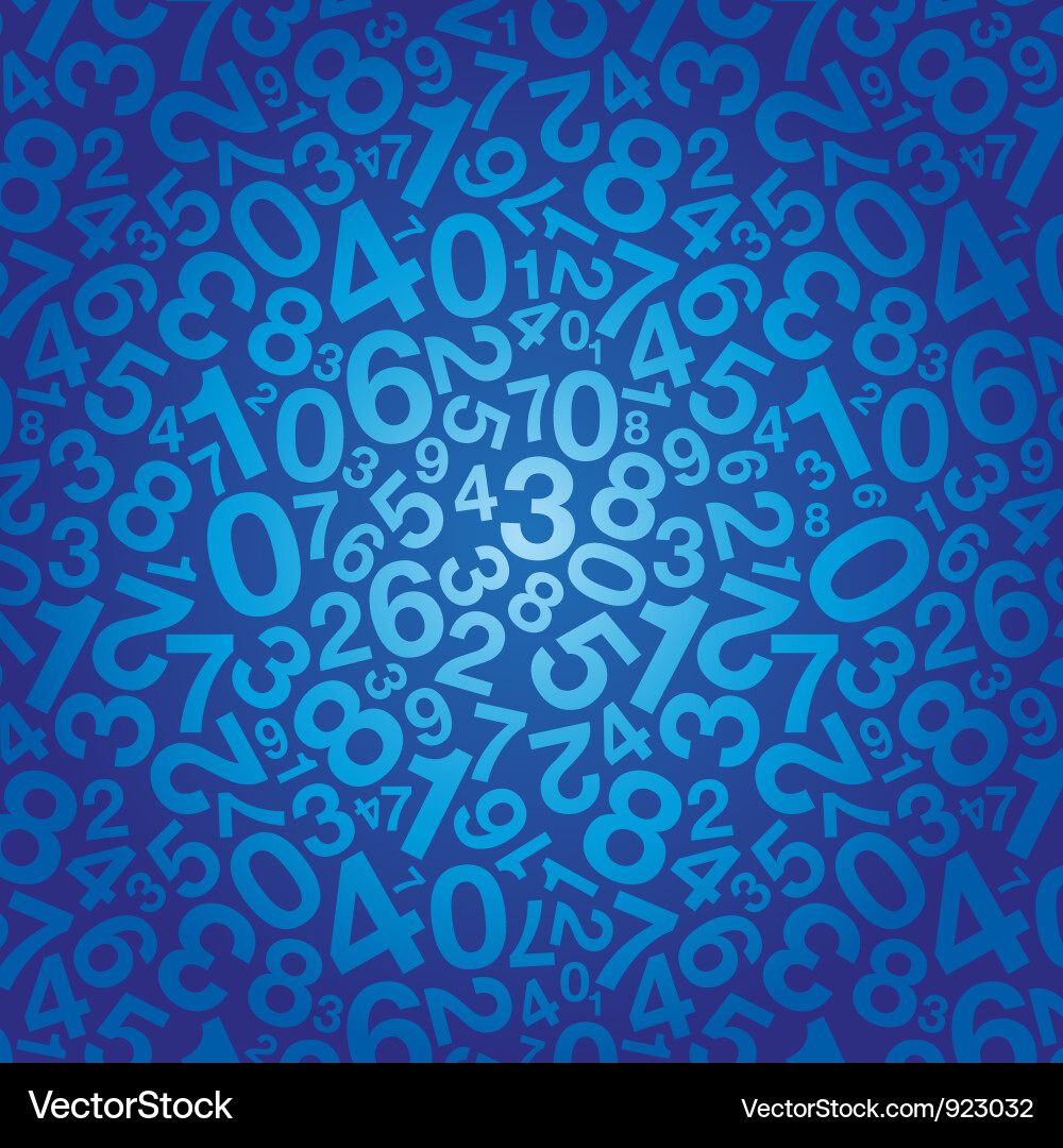 Number Background - Blue Digit Pattern Vector Image